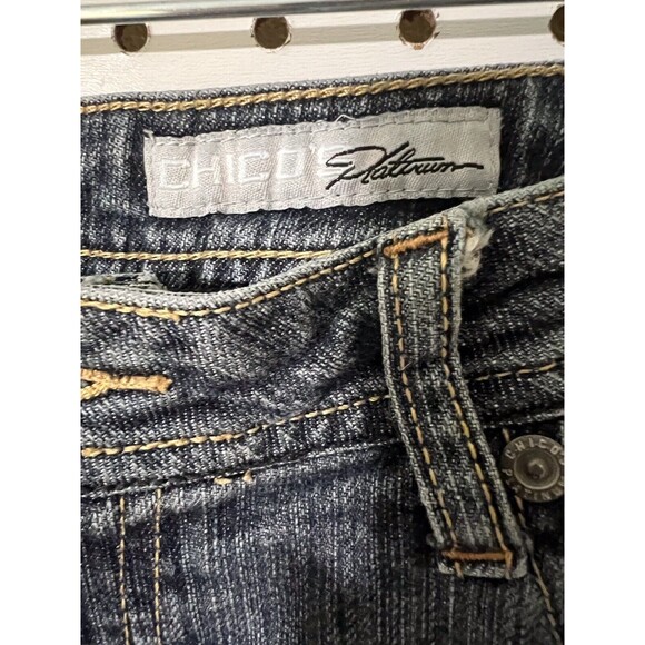 Chicos Platinum Jeans Size 2 Short Bootcut Petite Medium Slimming - Picture 4 of 13